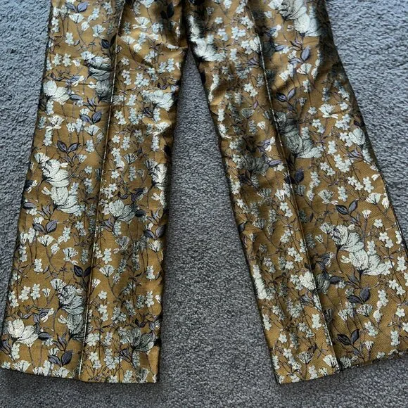 Banana Republic Floral Wide-Leg Trousers - Gold and White - Picture 8 of 16